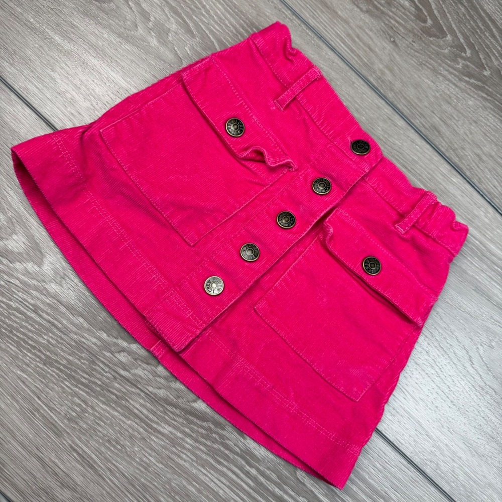 Crewcuts Girls Skirt Corduroy Button Front Mini Pink Size 5